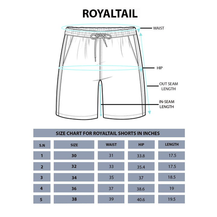 Size chart for Navy Blue Cotton Shorts