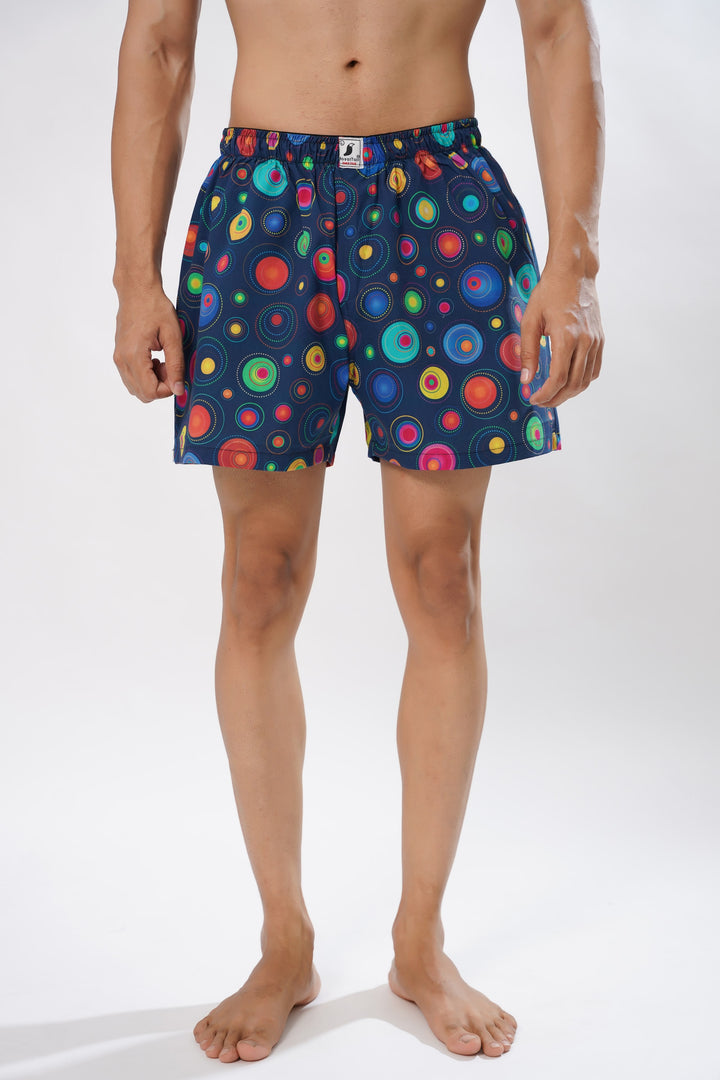 Men's Navy Blue Print Boxer Shorts