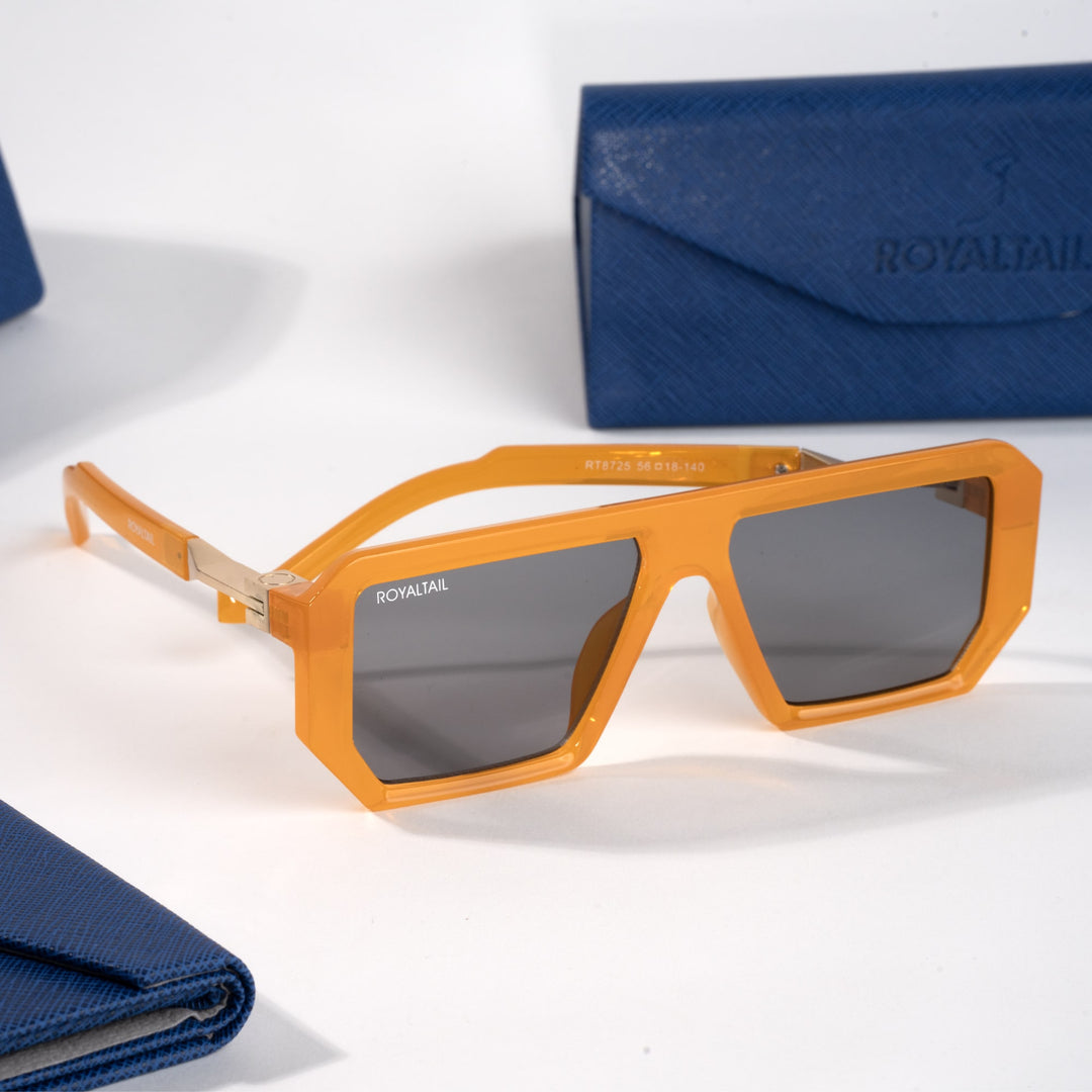 Orange rectangle sunglasses with black lenses – ROYALTAIL