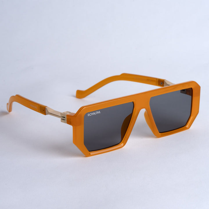 ROYALTAIL orange rectangle sunglasses, black lens