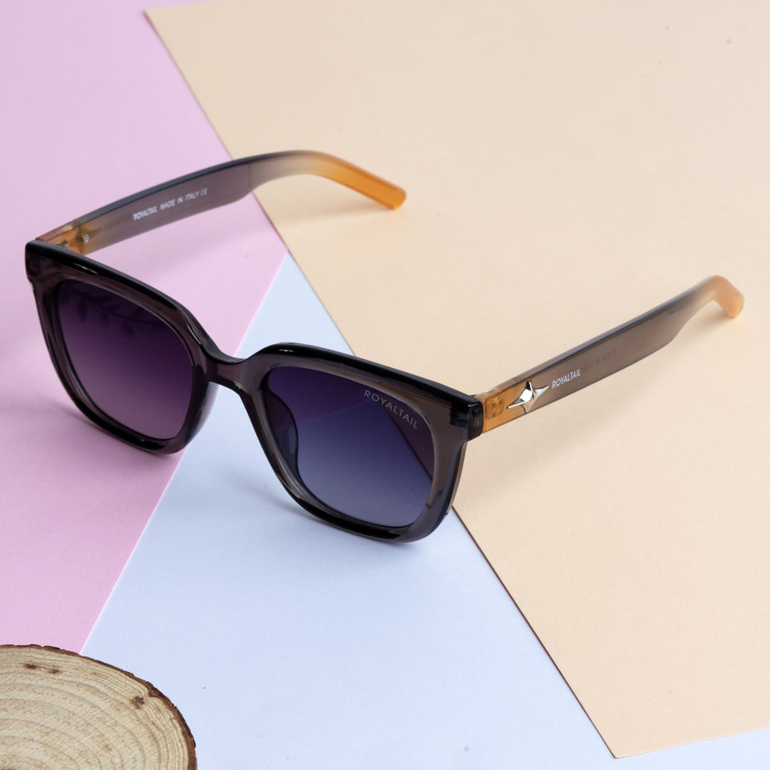 Orange square sunglasses with grey lenses – ROYALTAIL