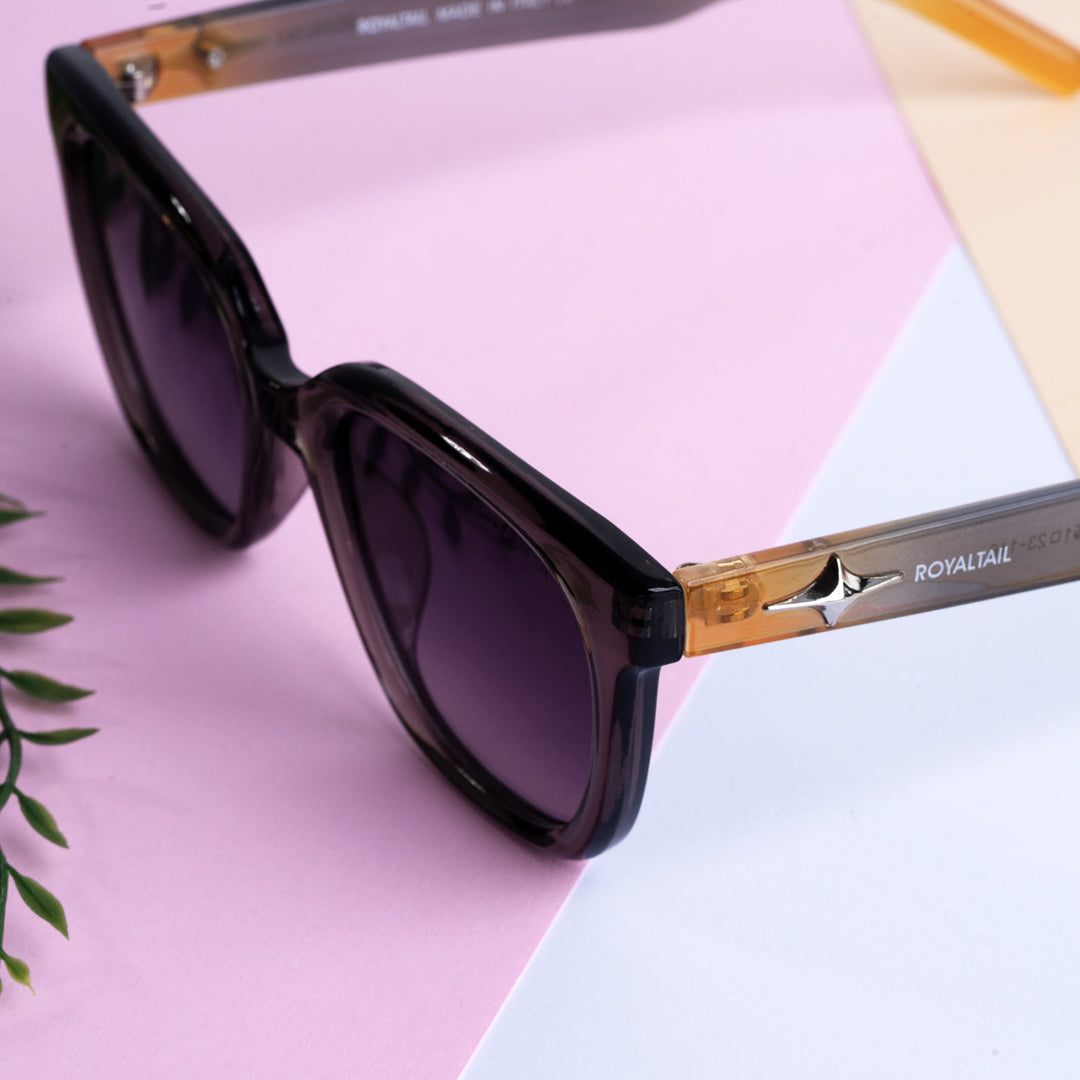 ROYALTAIL orange square sunglasses, grey lens