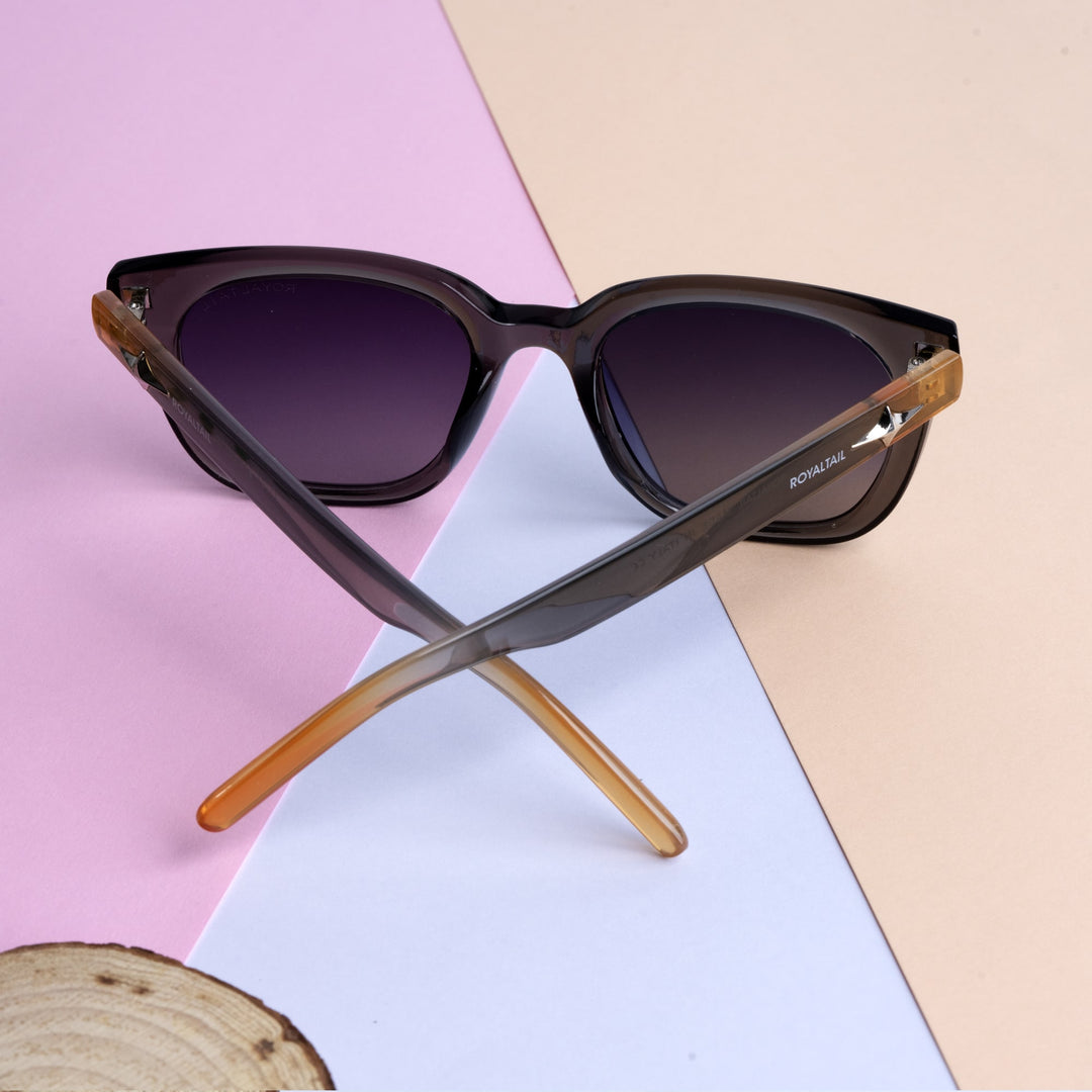 Orange square sunglasses with grey lenses, photo 4