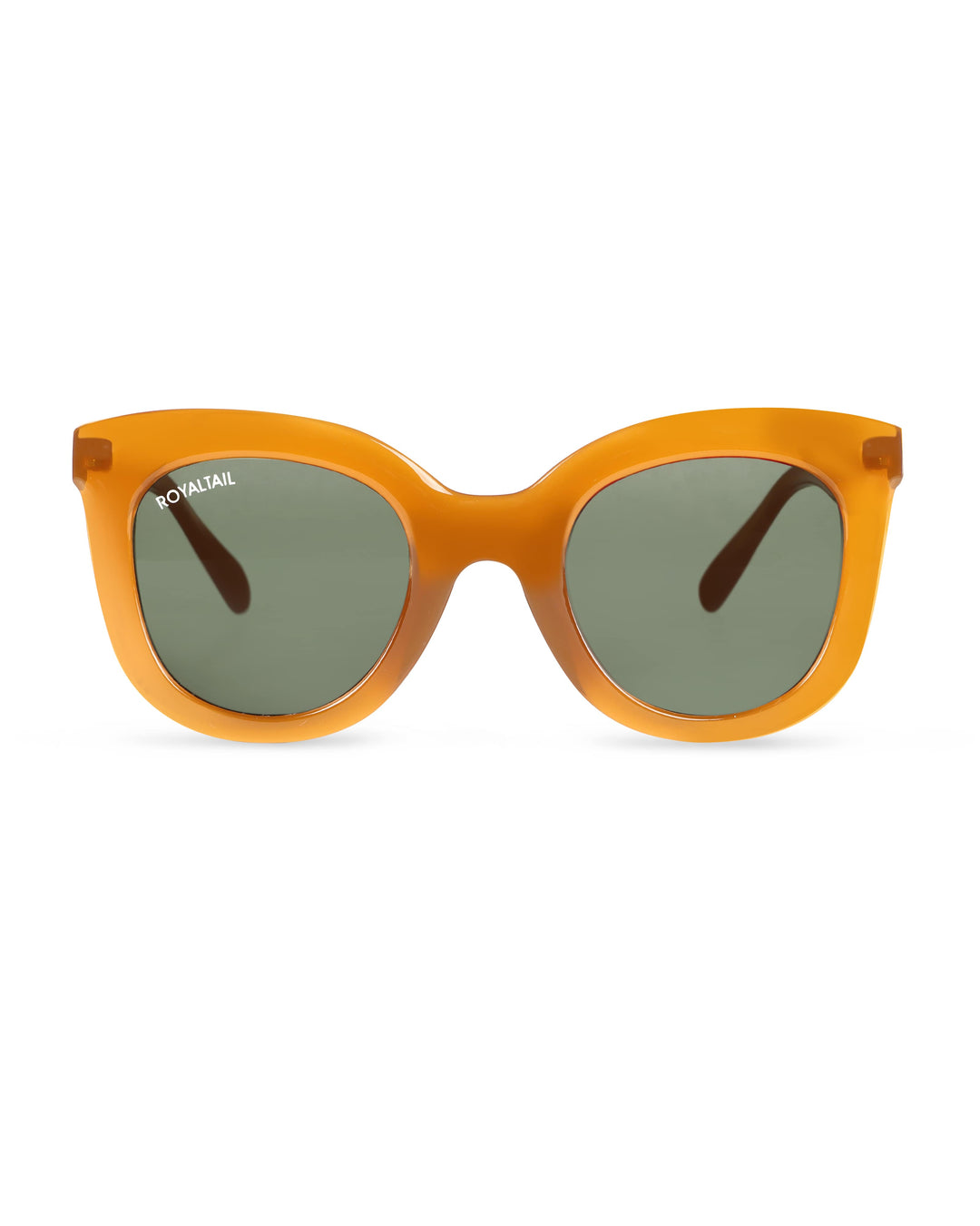 Orange squared oval sunglasses with light green lenses – ROYALTAIL