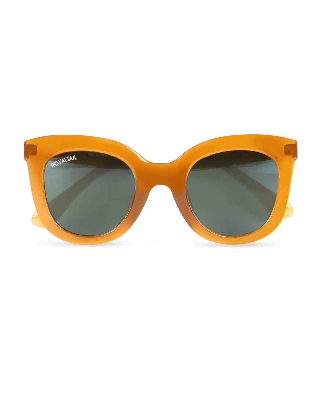 ROYALTAIL orange squared oval sunglasses, light green lens