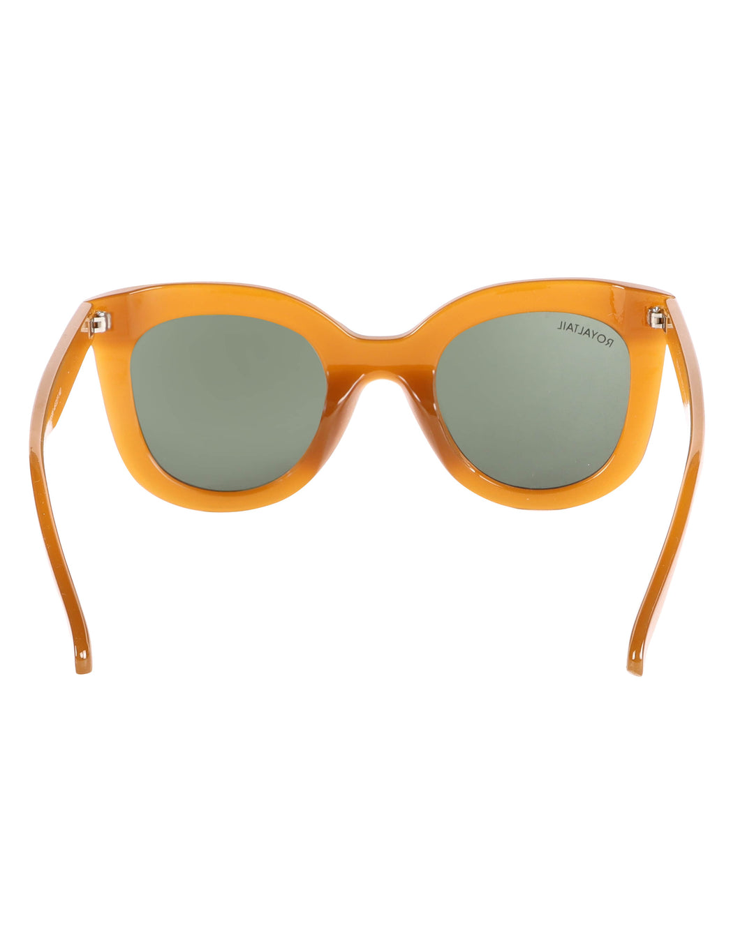 Orange squared oval sunglasses with light green lenses, photo 5