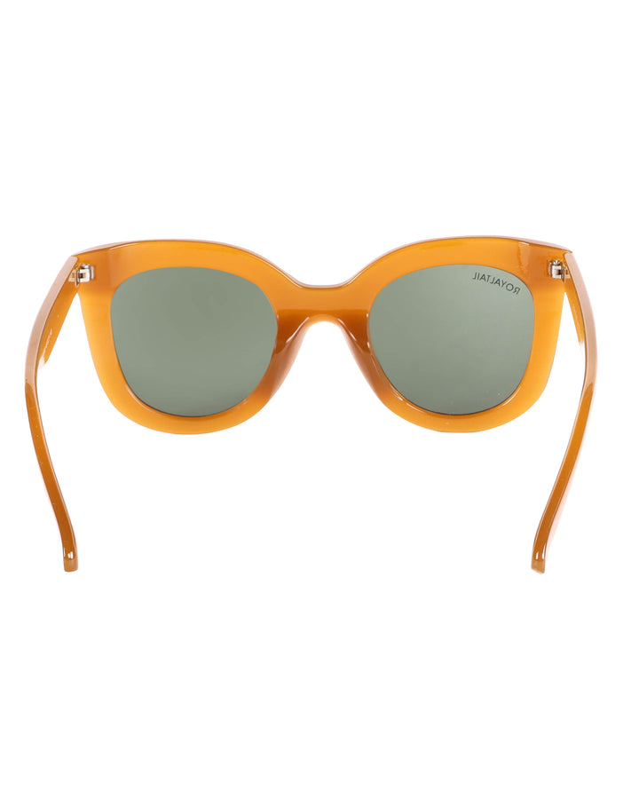 Orange squared oval sunglasses with light green lenses, photo 5
