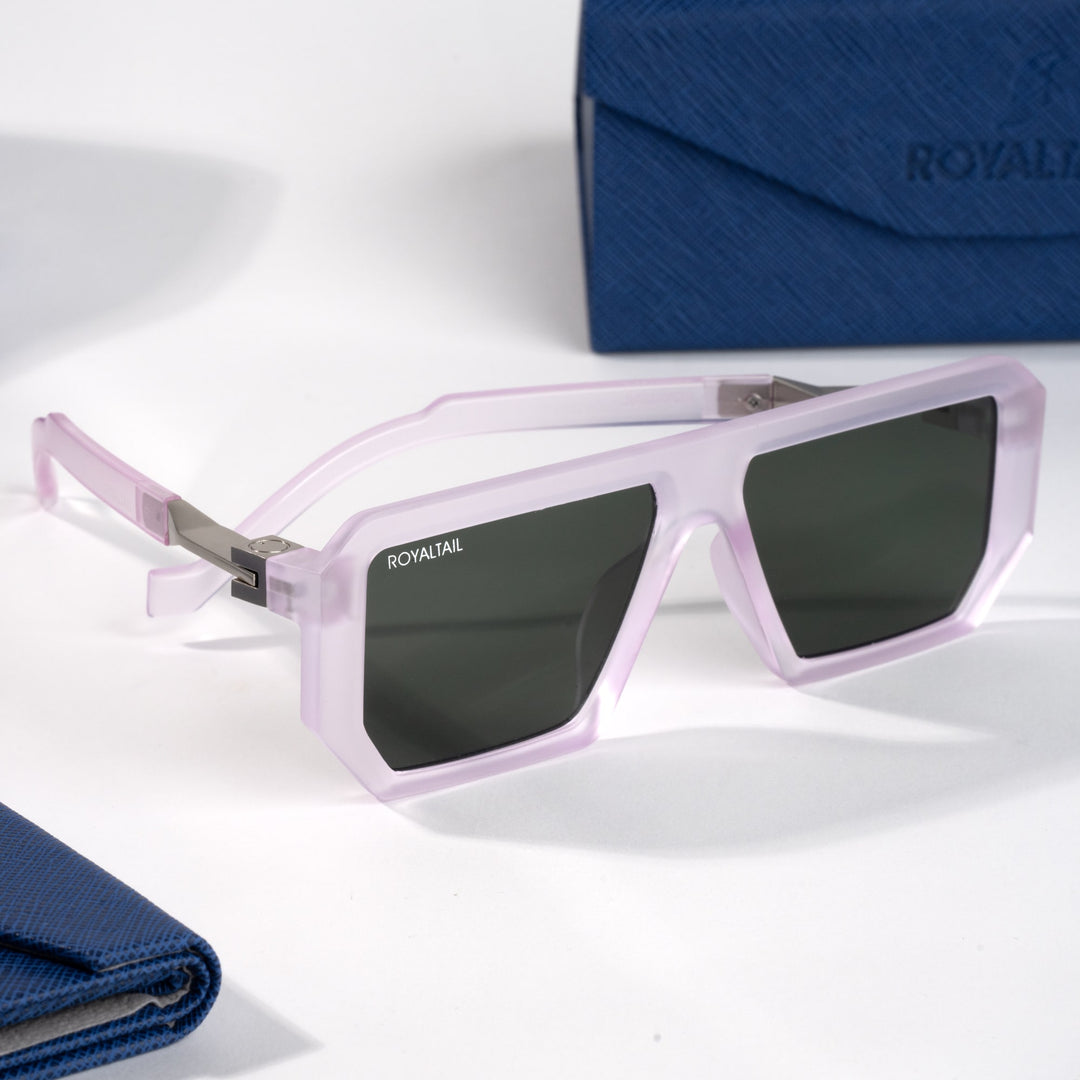 Purple rectangle sunglasses with black lenses – ROYALTAIL