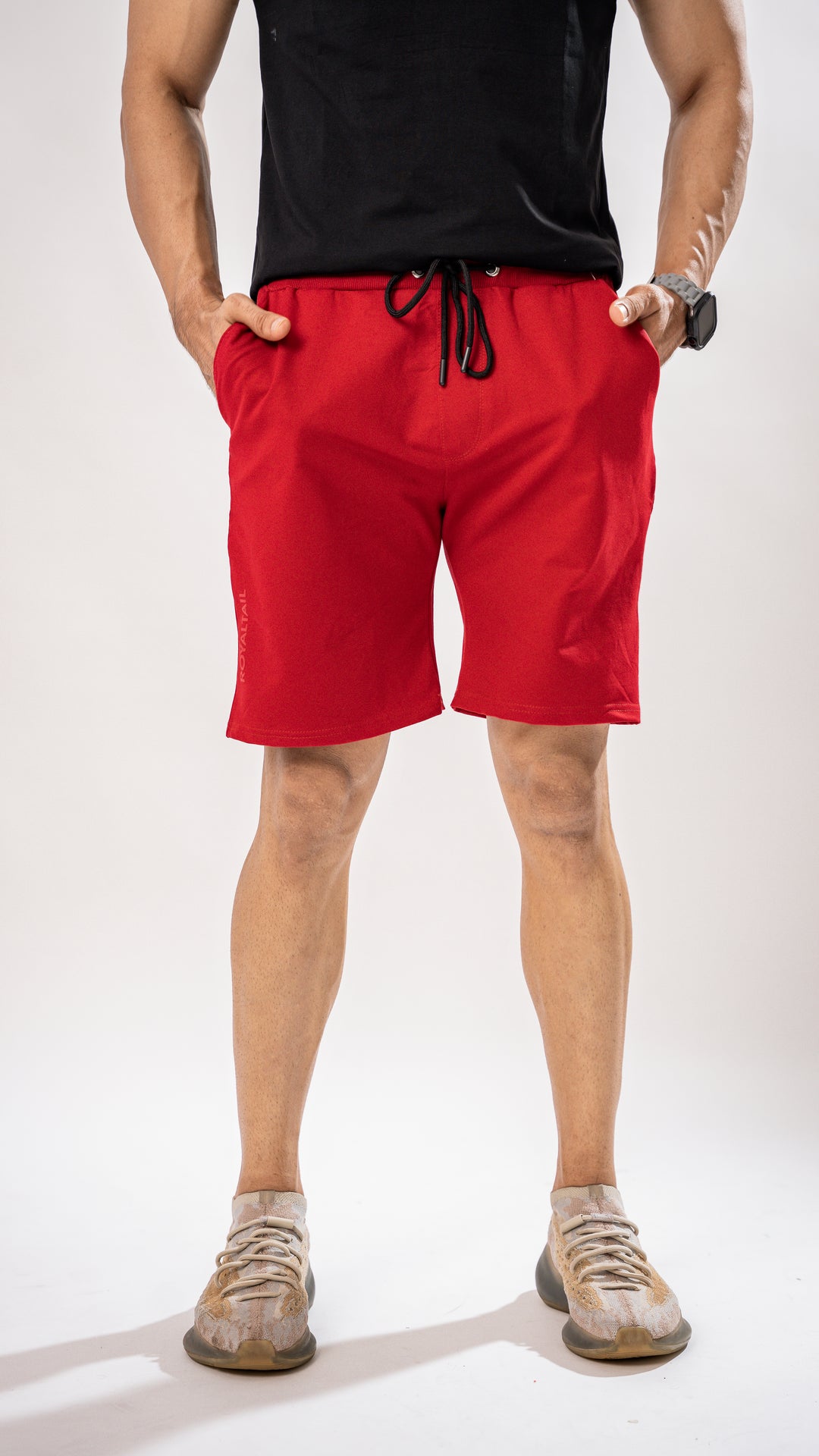 Red Print Cotton Shorts by ROYALTAIL