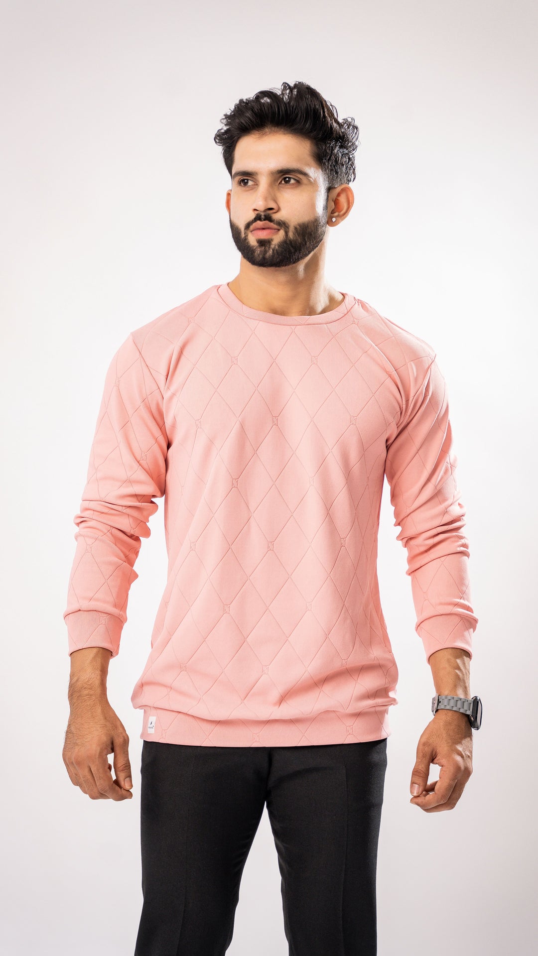 Rose Pink Full Sleeve Cotton T-Shirt by ROYALTAIL