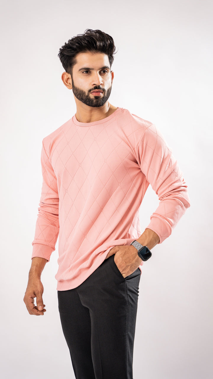 Rose Pink Full Sleeve Cotton T-Shirt for men, photo 4