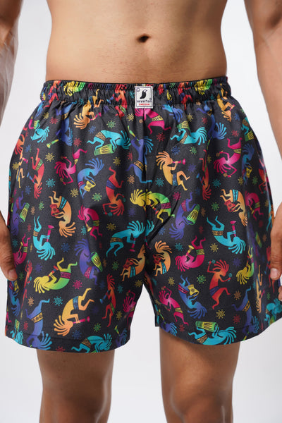 BLACK UNIQUE ALL OVER PRINTED MENS BOXERS