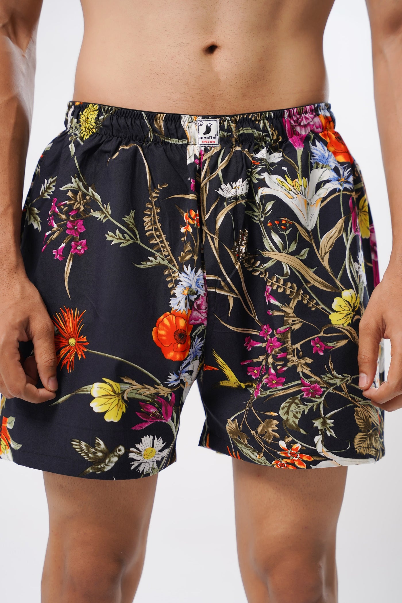 BLACK ALL OVER PRINTED MENS BOXERS