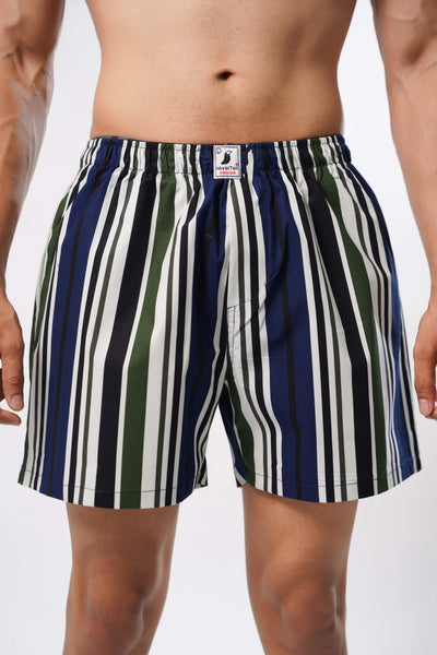 BLUE AND GREEN LINE ALL OVER PRINTED MENS BOXERS