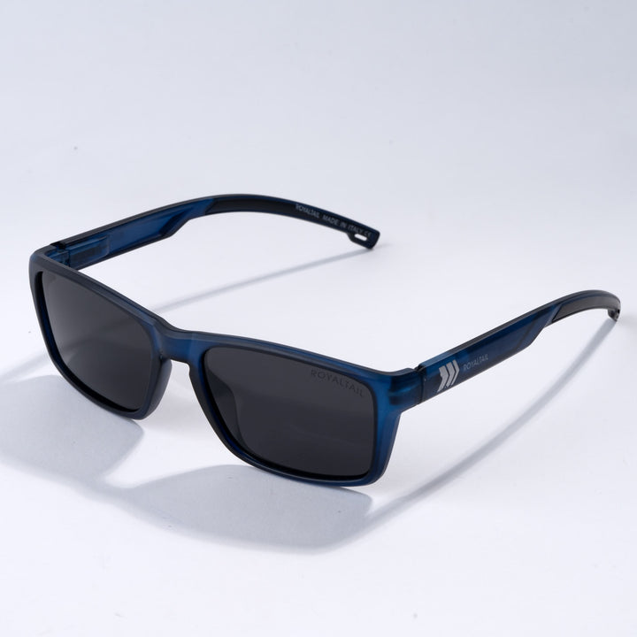 Black Lens Blue Frame Full Rim Rectangle Square Polarized Sunglasses