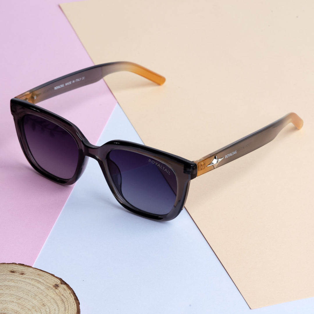 UV Protection Grey Retro Square Sunglasses For Men & Women