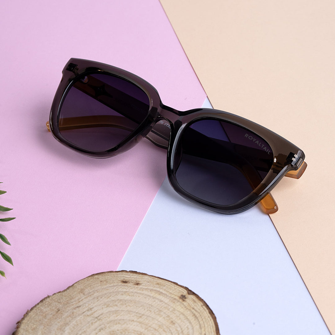 UV Protection Grey Retro Square Sunglasses For Men & Women