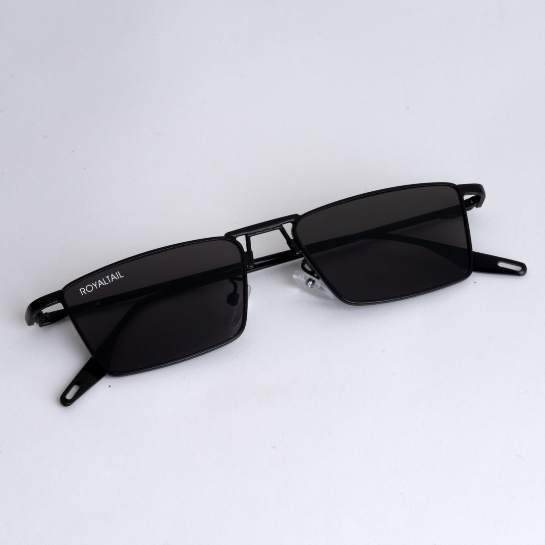 Blitz Black Rectangle Sunglasses For Men & Women