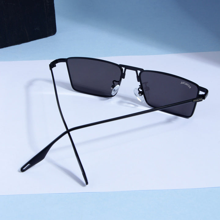 Blitz Black Rectangle Sunglasses For Men & Women