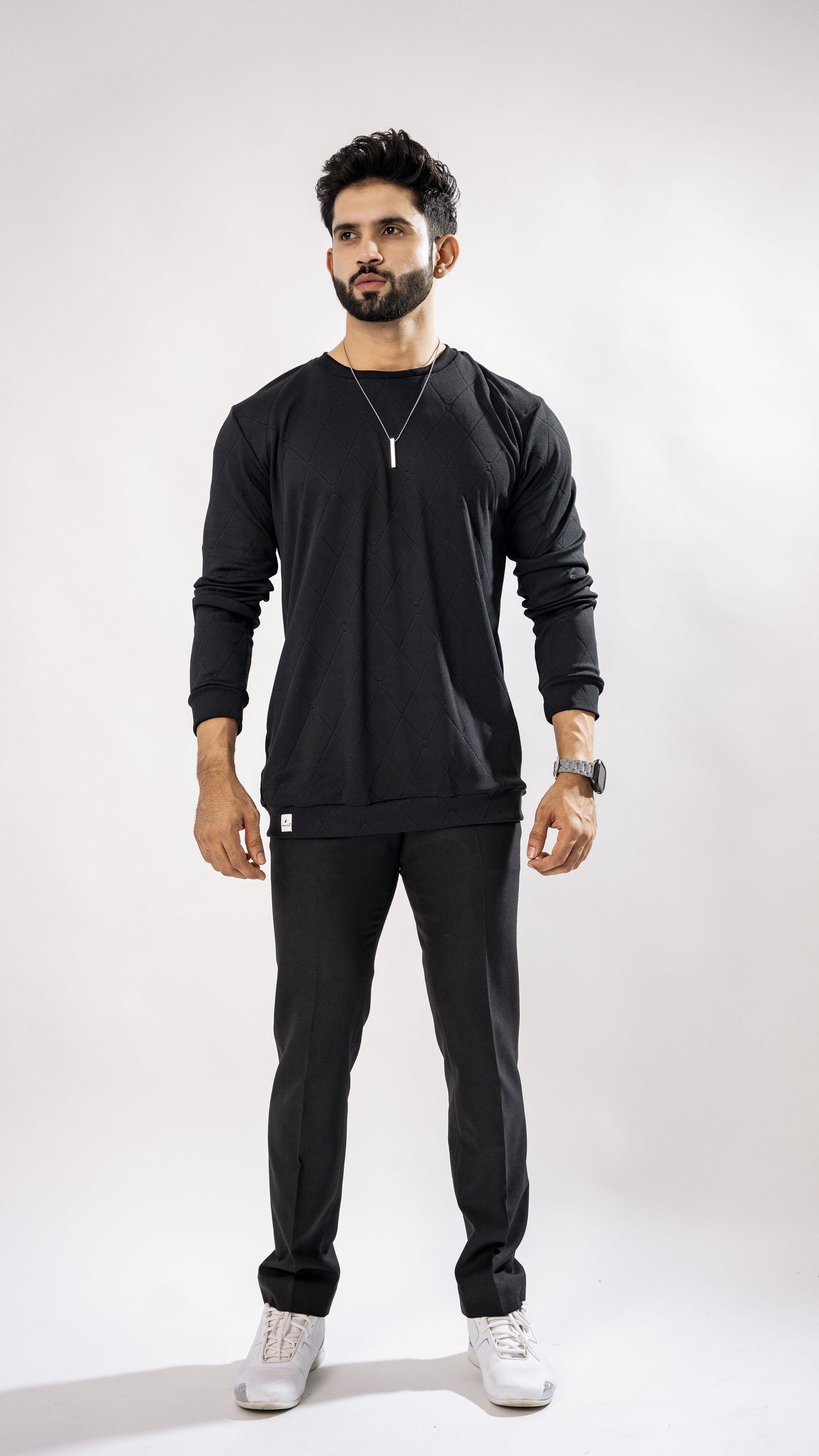 JADE BLACK FULL SLEEVE ROUND NECK PREMIUM ORGANIC SUPER SOFT T-SHIRT - Royaltail