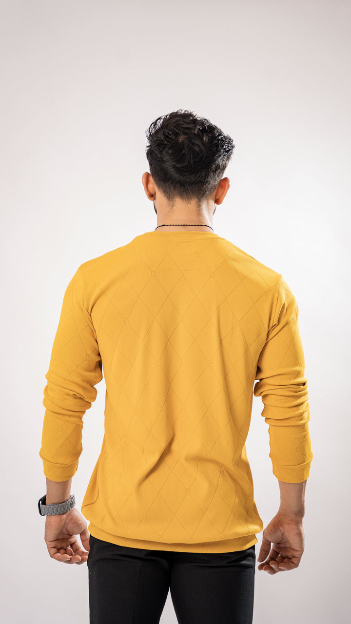 YELLOW FULL SLEEVE ROUND NECK PREMIUM SUPER SOFT T-SHIRT - Royaltail