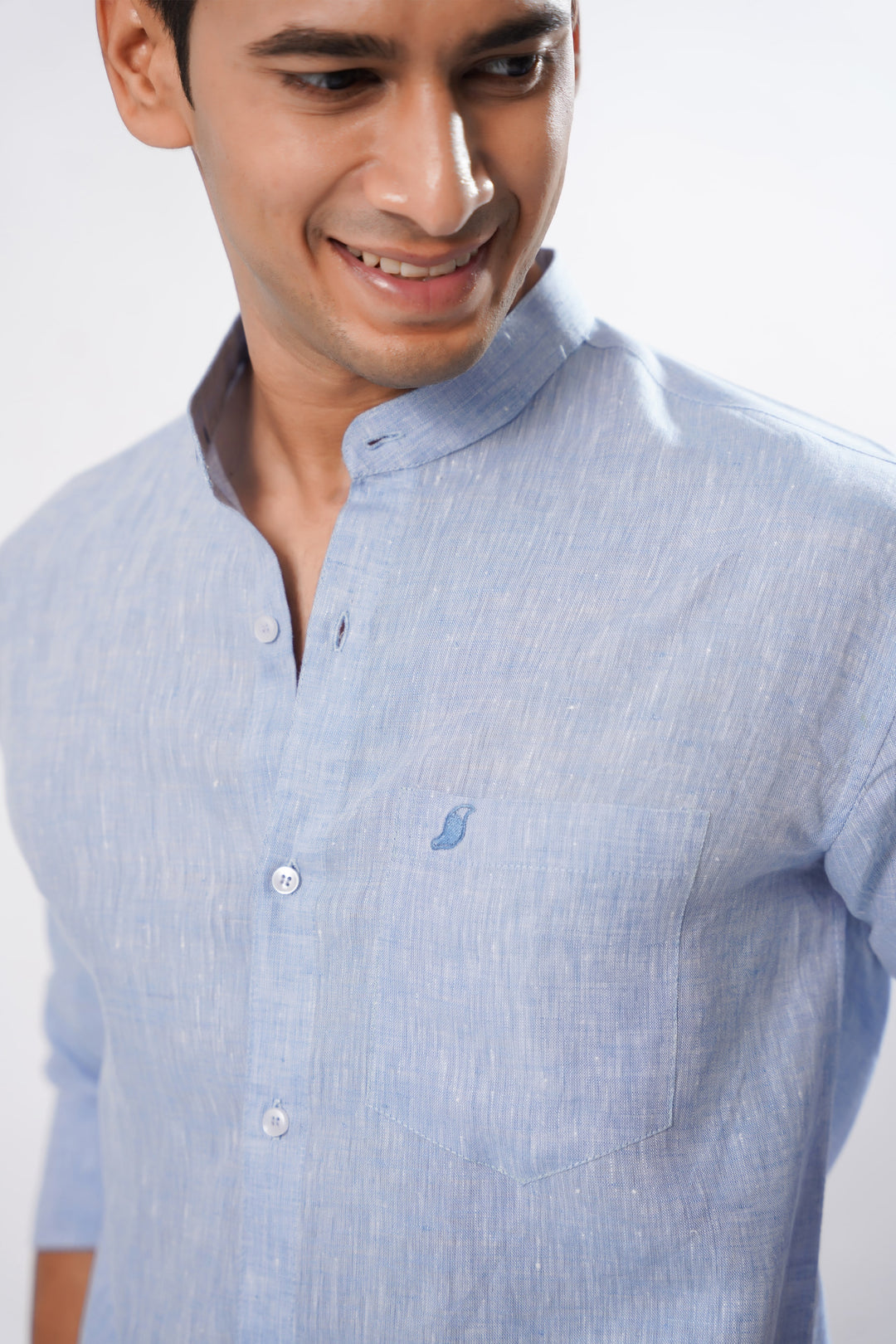 Sea Blue Luxurious Linen Shirt