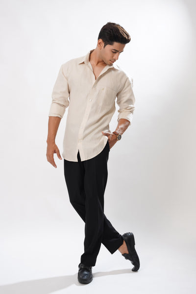 LVORY CREAM LUXURIOUS LINEN SHIRT