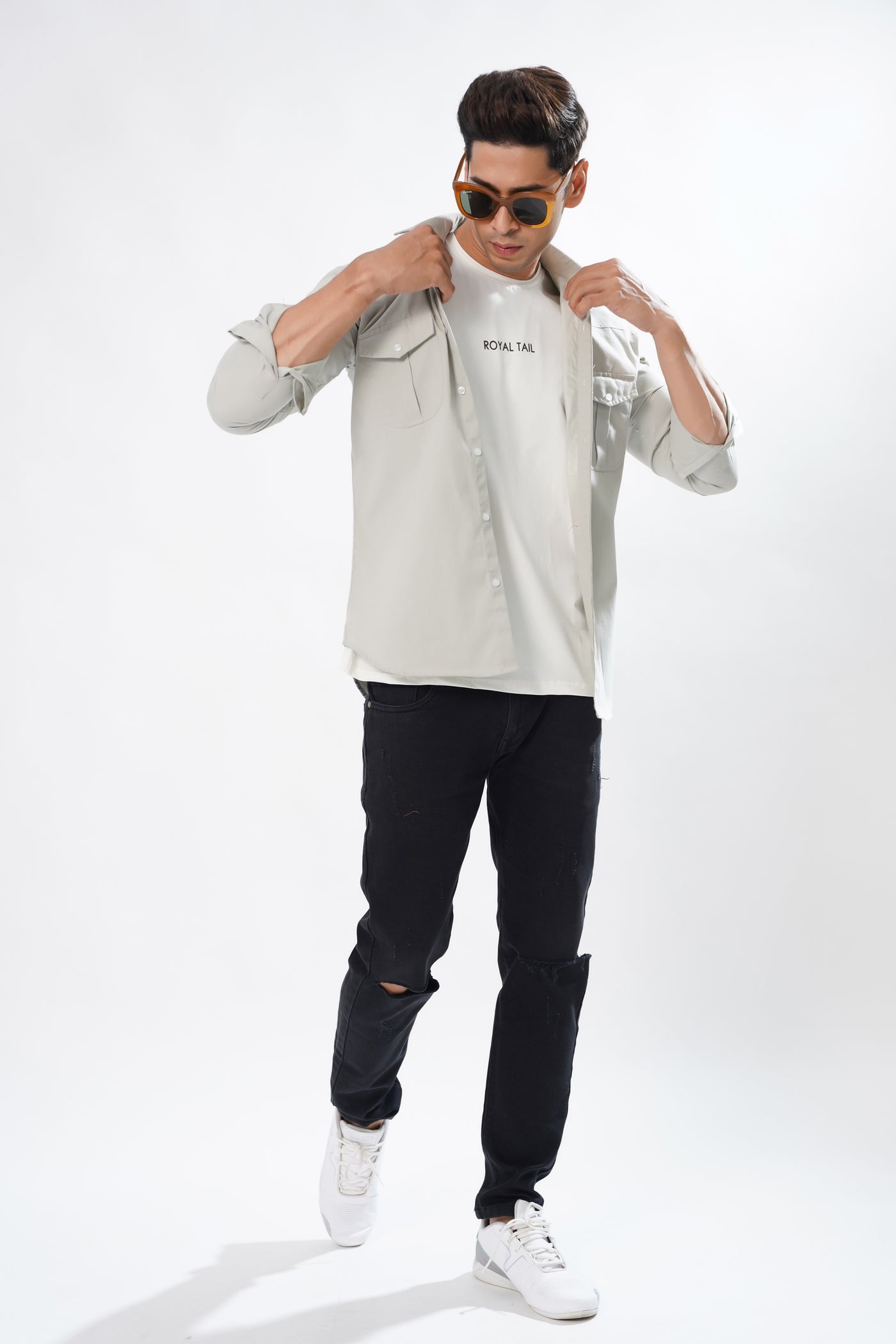 GREY CARGO SUPER SOFT PREMIUM COTTON SHIRT