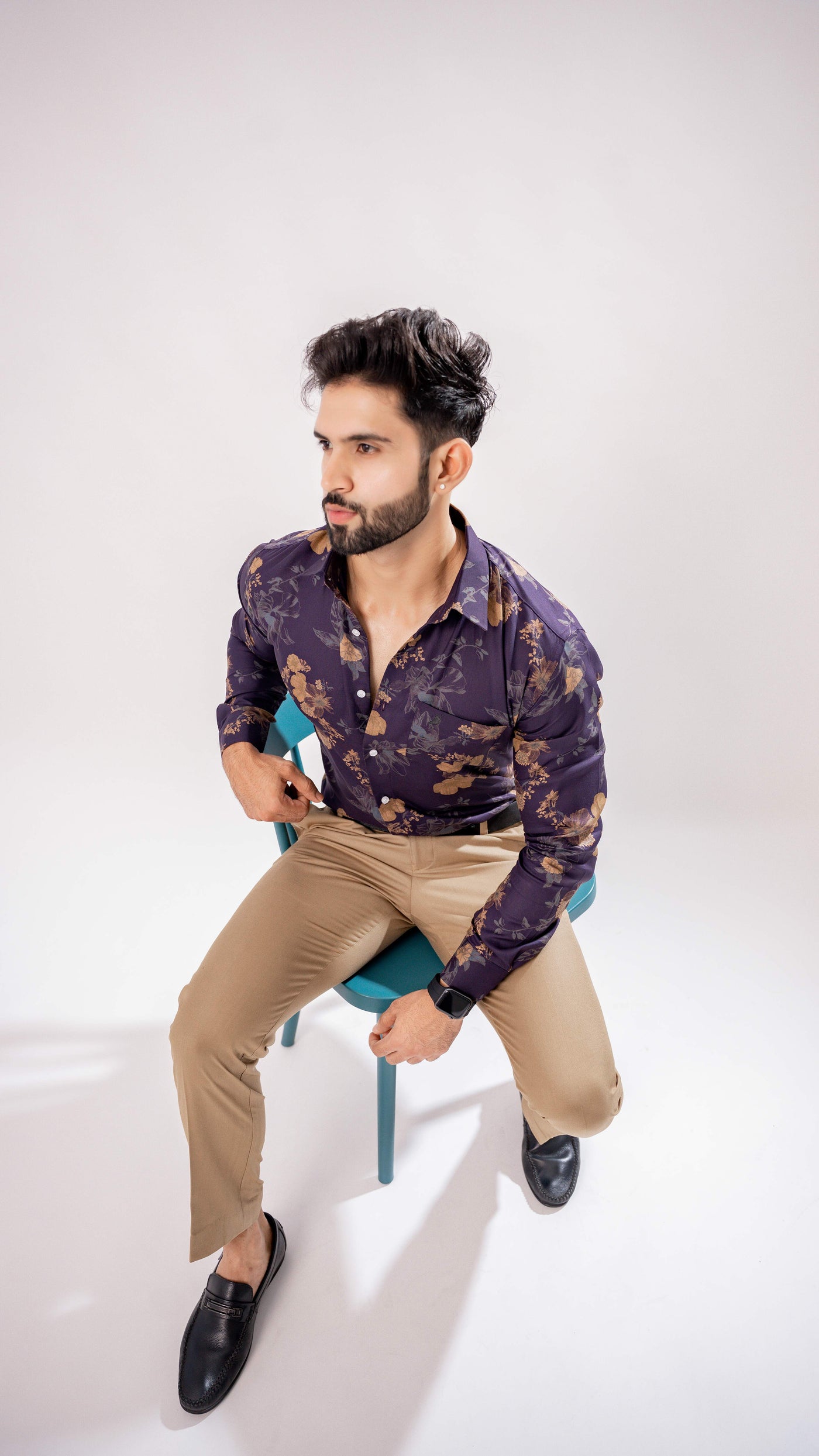 ZERMATT PURPLE FLORAL AND FOLK PAISLEY PRINTED PREMIUM COTTON SHIRT - Royaltail