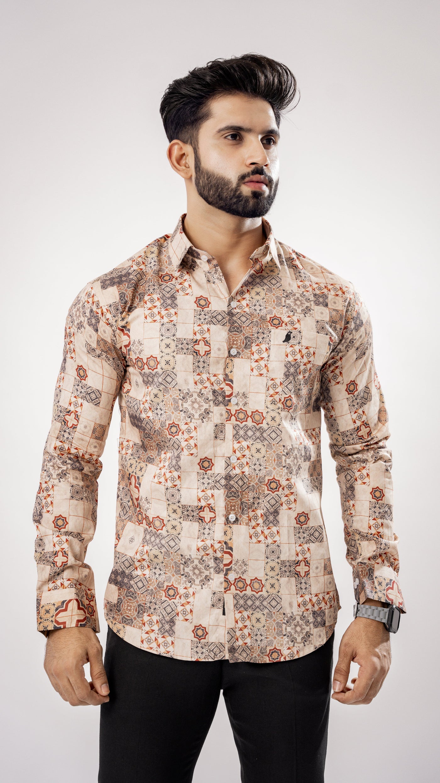 ABSTRACT FLORAL PRINT SUPER SOFT PREMIUM COTTON SHIRT - Royaltail