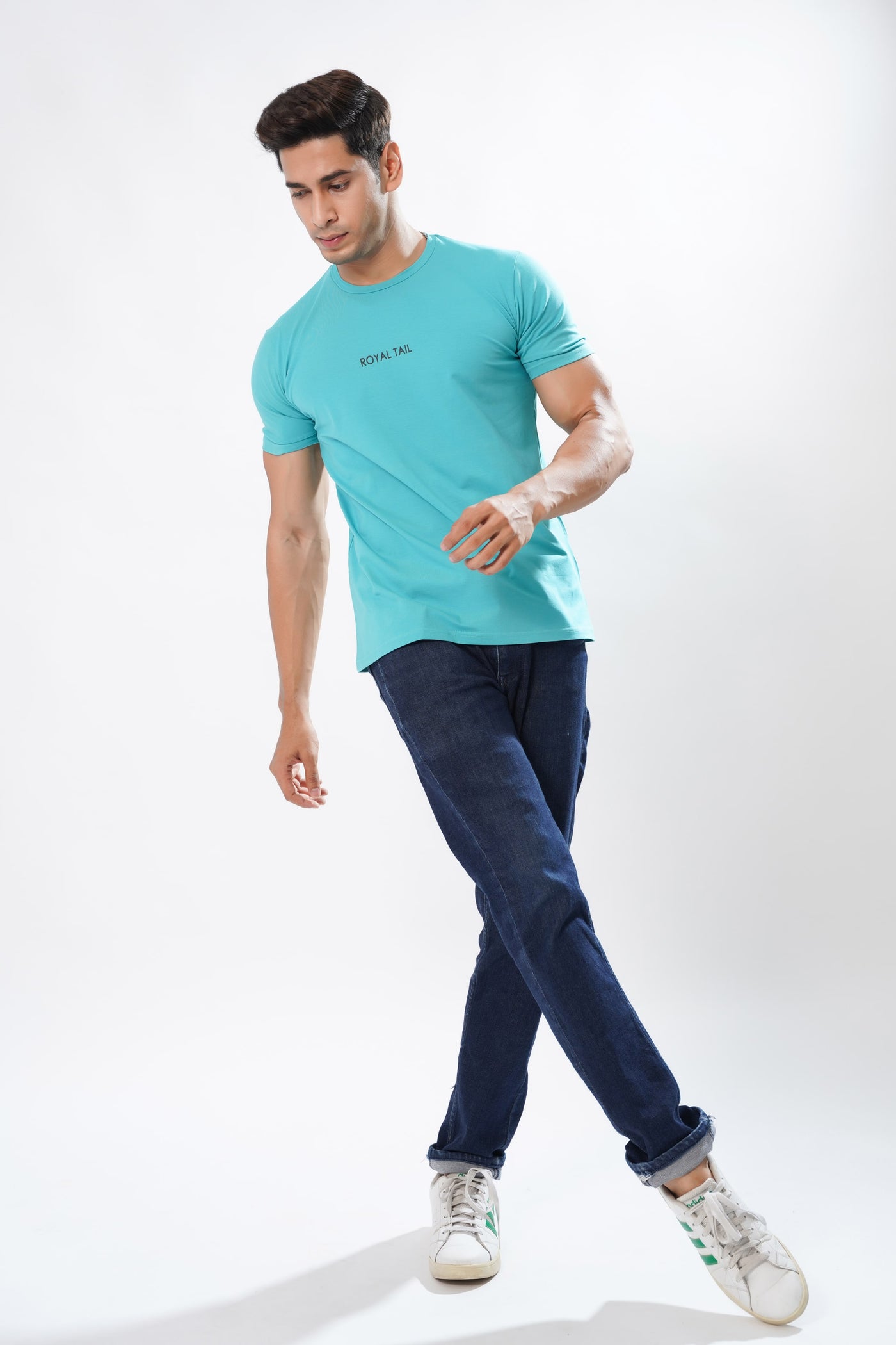 JORDY MID BLUE PREMIUM ORGANIC SUPER SOFT COTTON T-SHIRT
