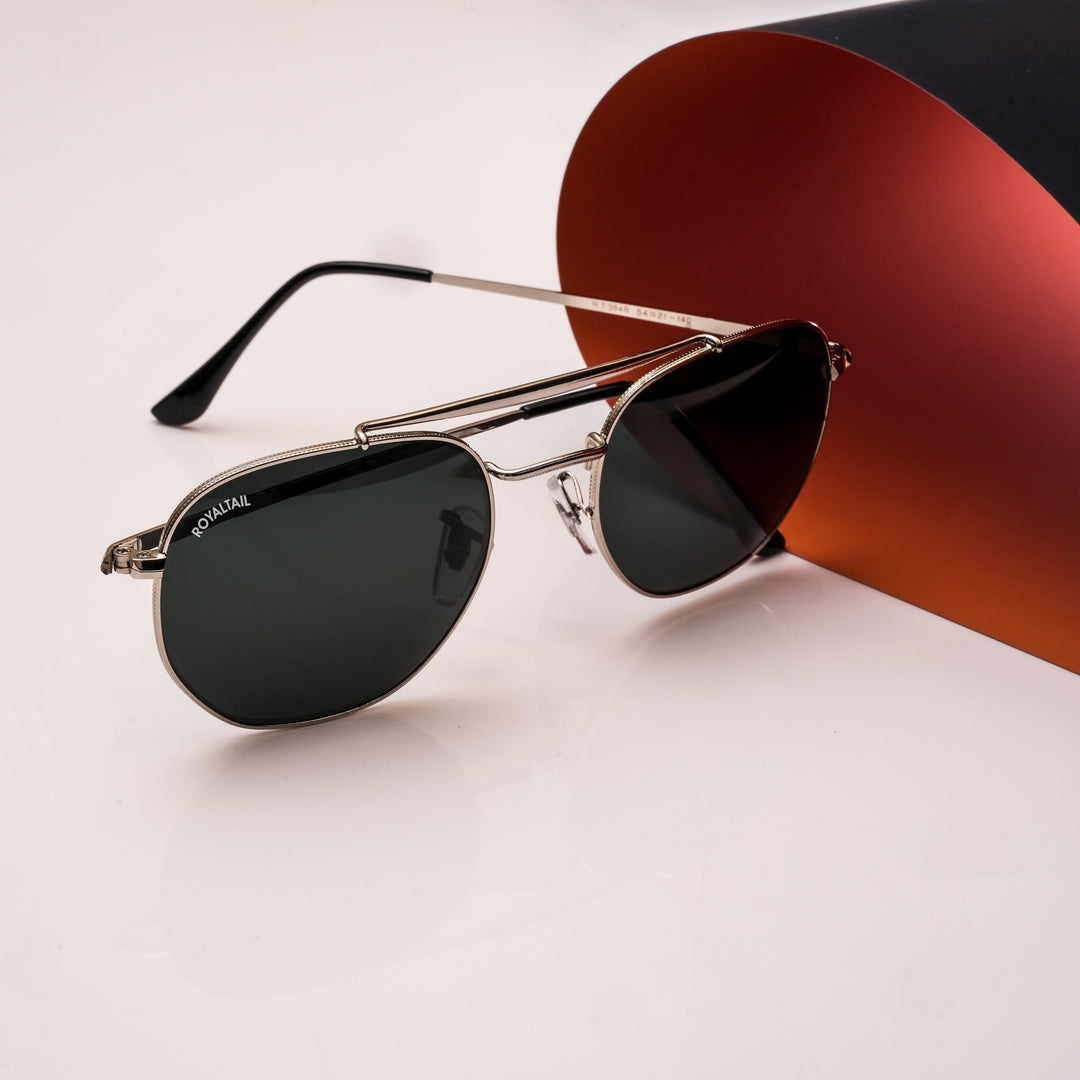 Silver round sunglasses with black lenses – ROYALTAIL