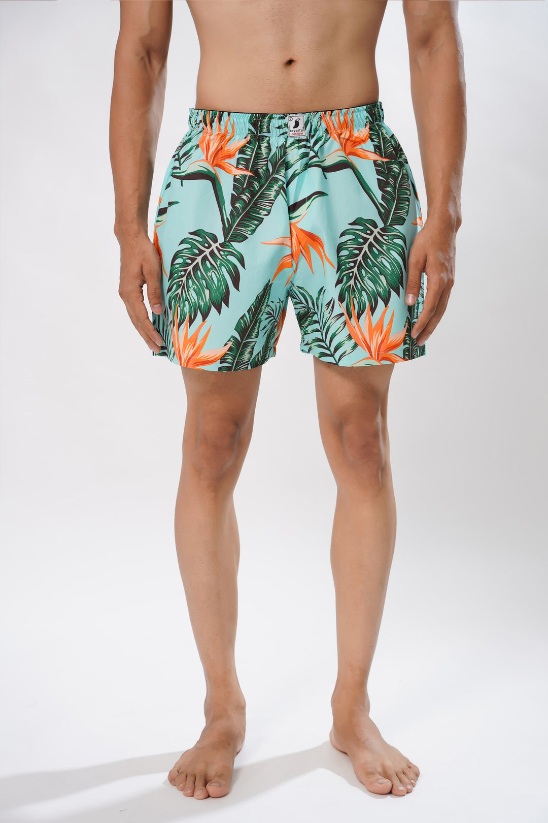 Sky Blue & Green Print Boxer Shorts for men, photo 4