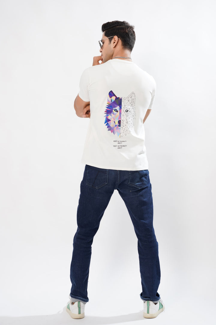Snow Wolf Graphic White Organic Cotton T-Shirt by ROYALTAIL
