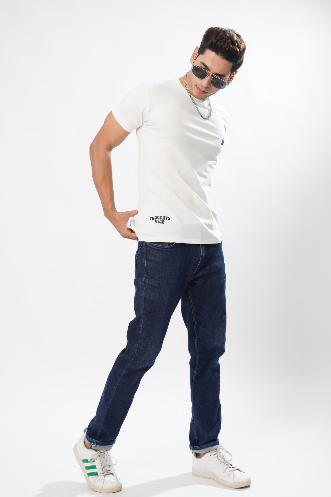 Snow Wolf Graphic White Organic Cotton T-Shirt for men, photo 4