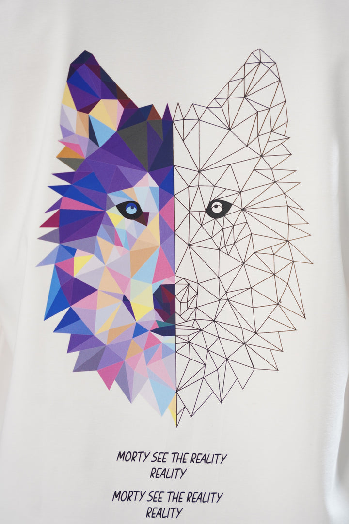 Snow Wolf Graphic White Organic Cotton T-Shirt for men, photo 5