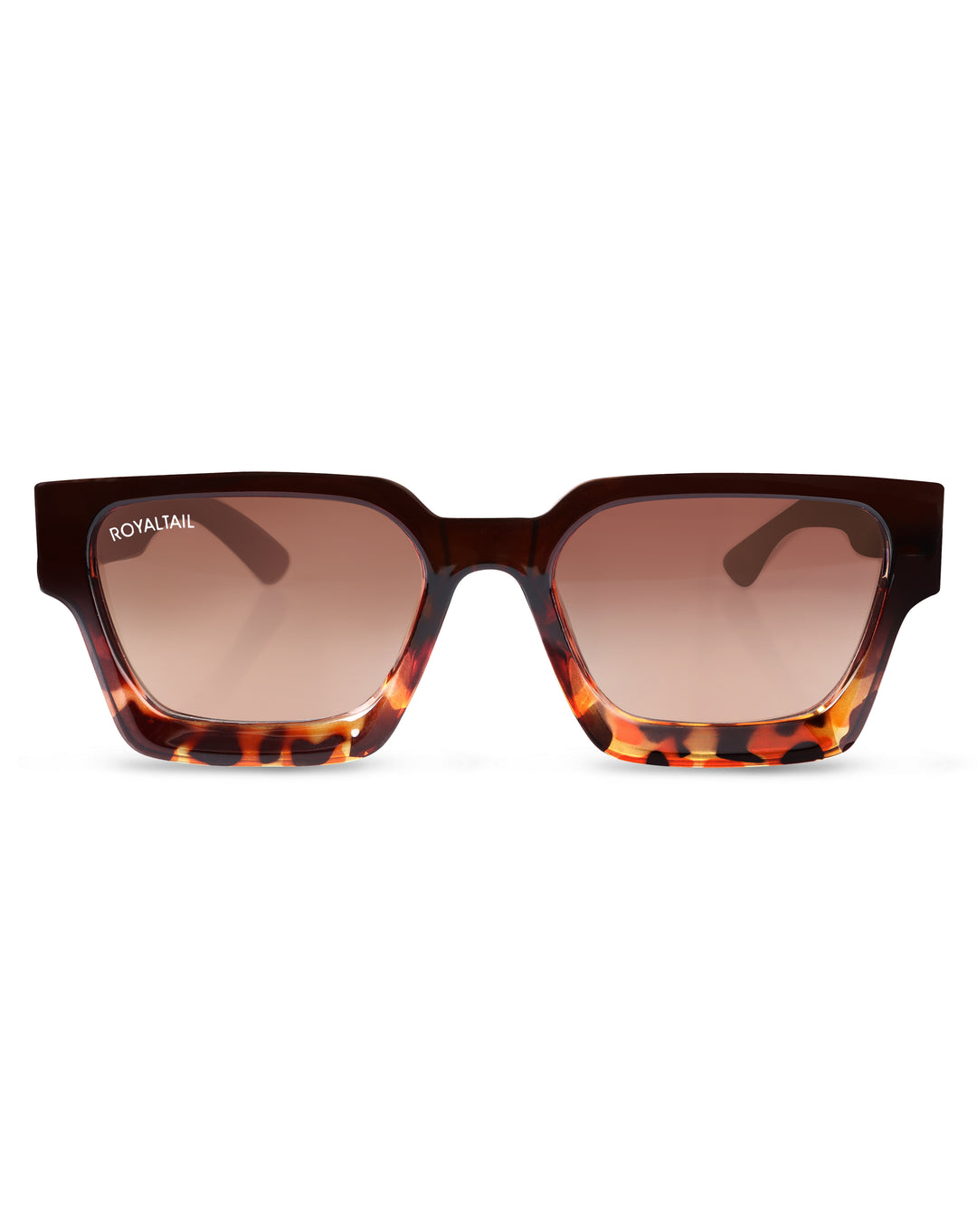 Tortoise thick square sunglasses with brown lenses – ROYALTAIL