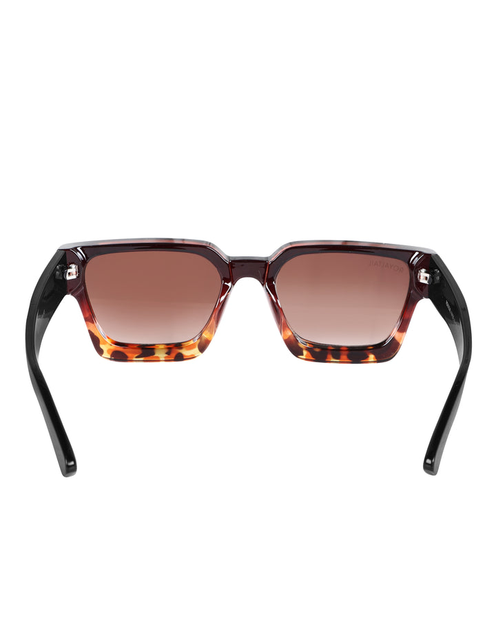 Tortoise thick square sunglasses with brown lenses, photo 5