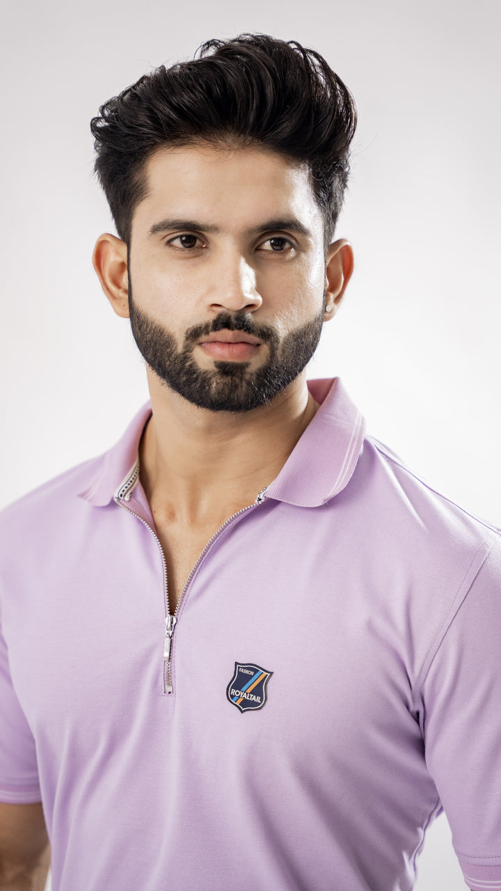 Men's Violet Purple Pique Cotton Polo T-Shirt