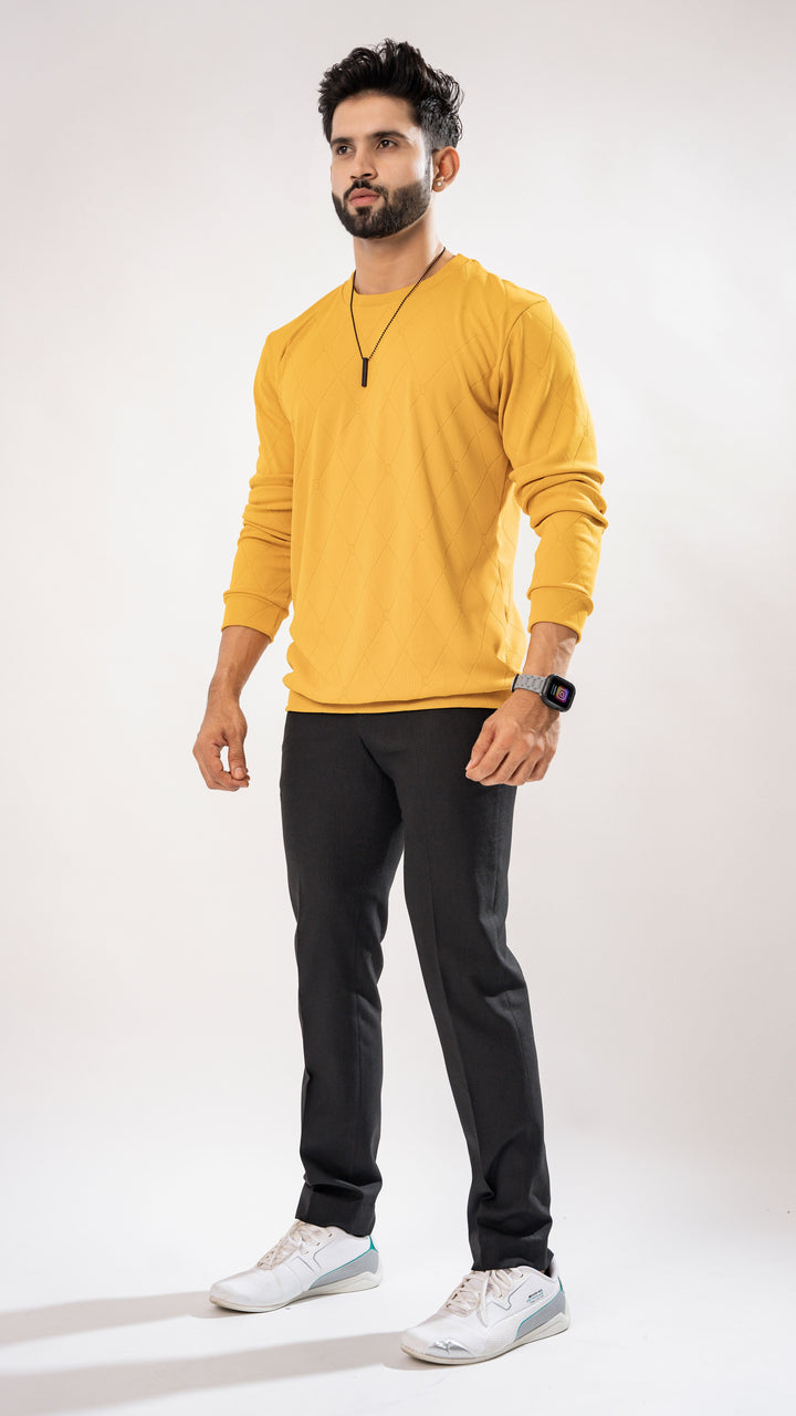 Yellow Full Sleeve Cotton T-Shirt for men, photo 4