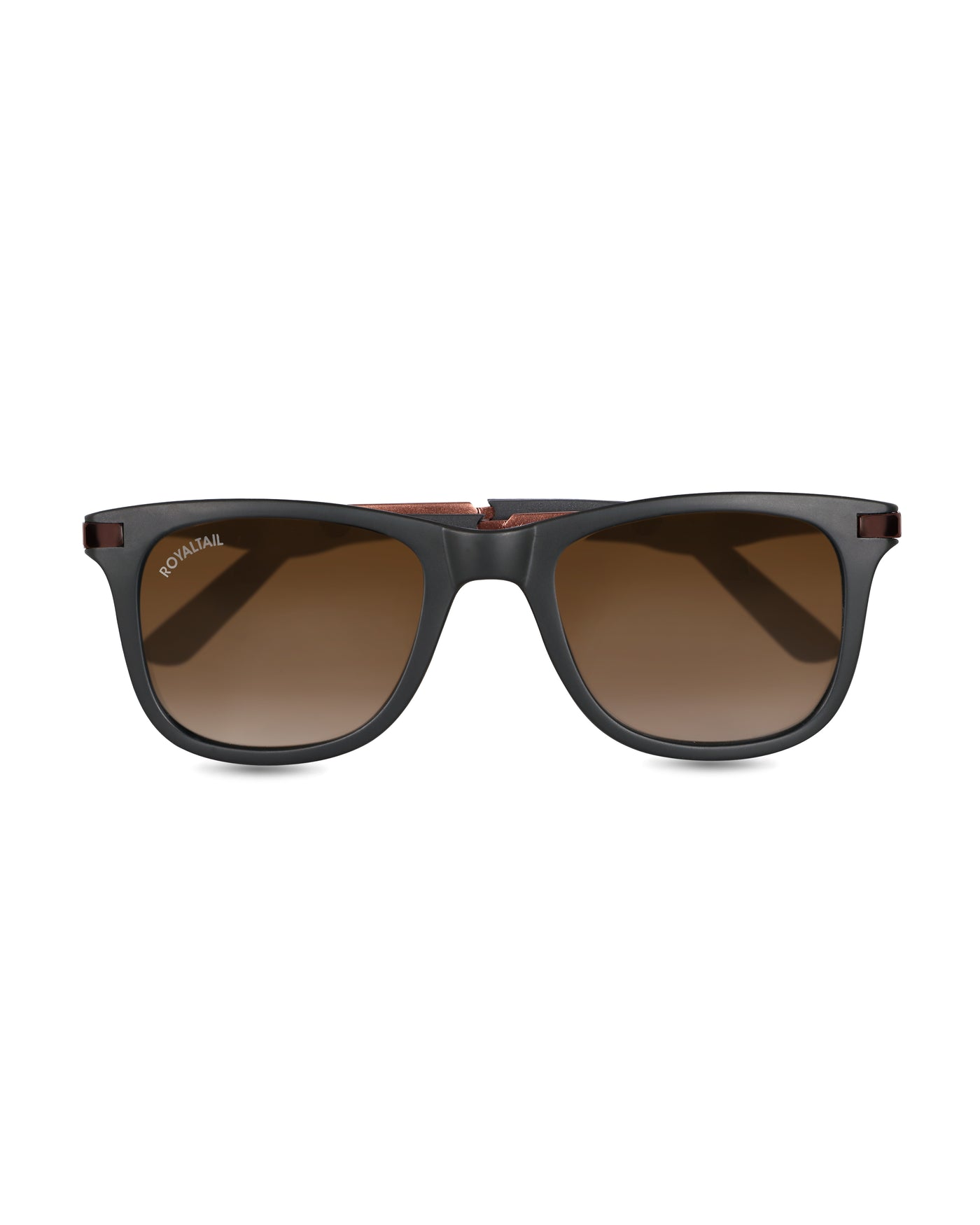 Brown Glass and Brown Frame Square Helmatta 4287 Edition Sunglasses - Royaltail
