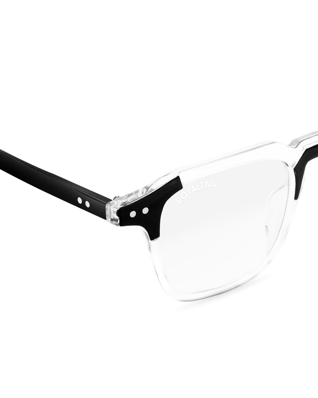 Clear Glass and Black Frame Square Kingsman-02 Series Sunglasses - Royaltail