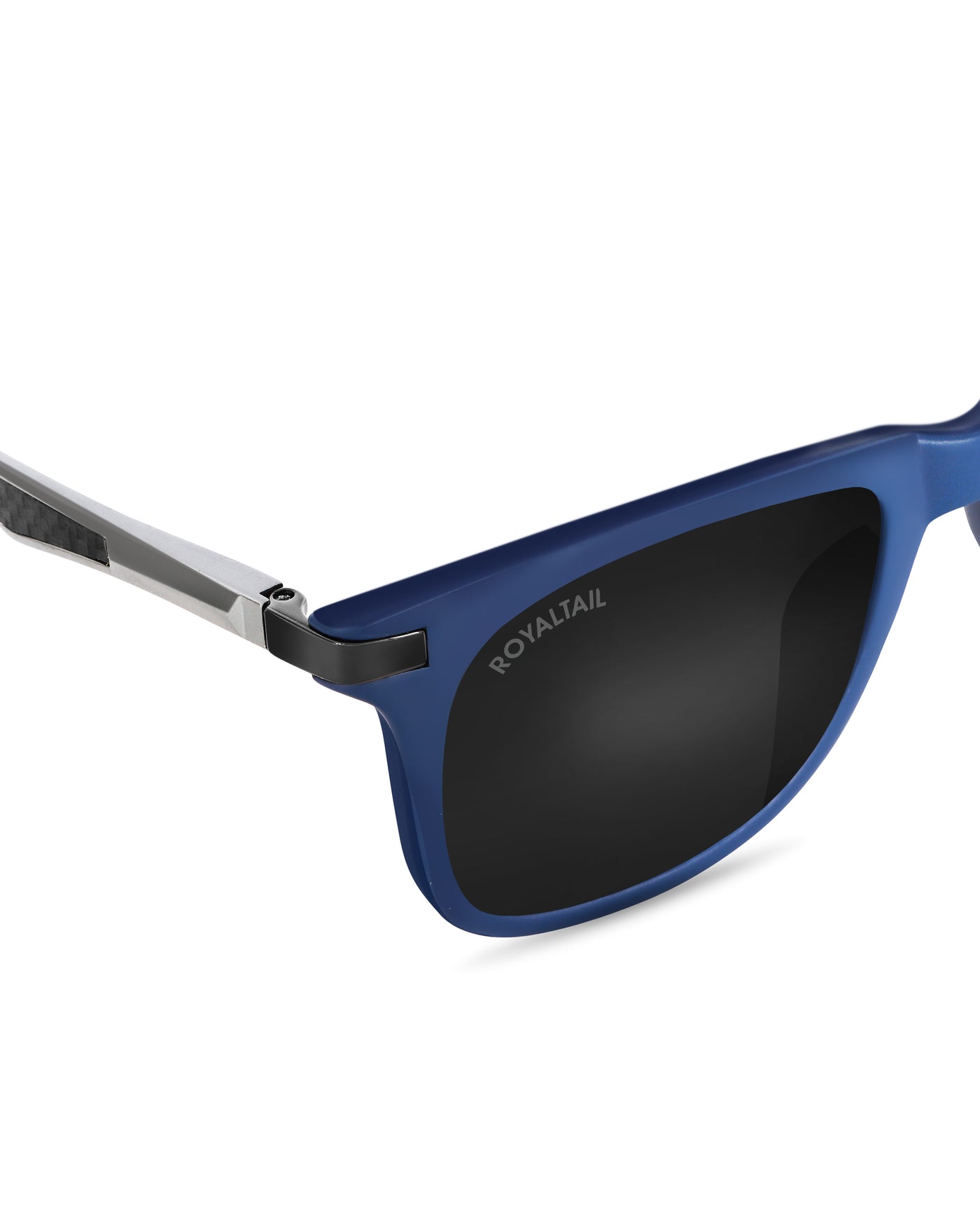 Black Glass and Blue Frame Square Helmatta 4287 Edition Sunglasses - Royaltail