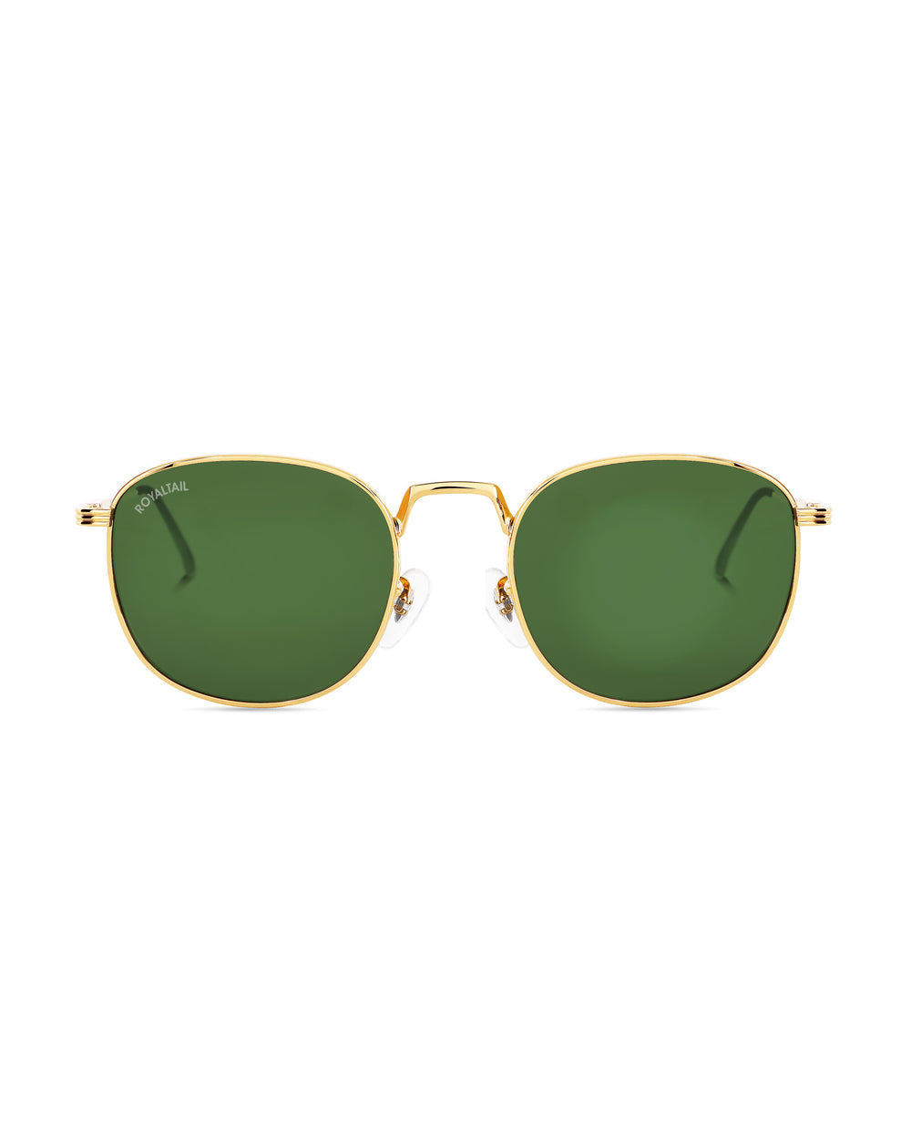 Green Glass and Gold Frame Round Medford Series Polarized Sunglasses - Royaltail
