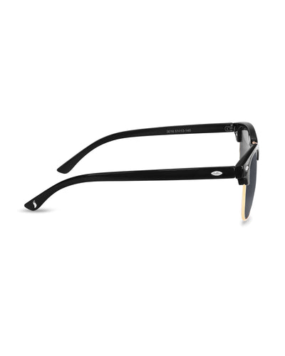 Black Glass and Gold Frame Rim Clubmaster Edition Sunglasses - Royaltail