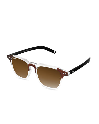 Brown Glass and Black Frame Square Kingsman-05 Series Sunglasses - Royaltail