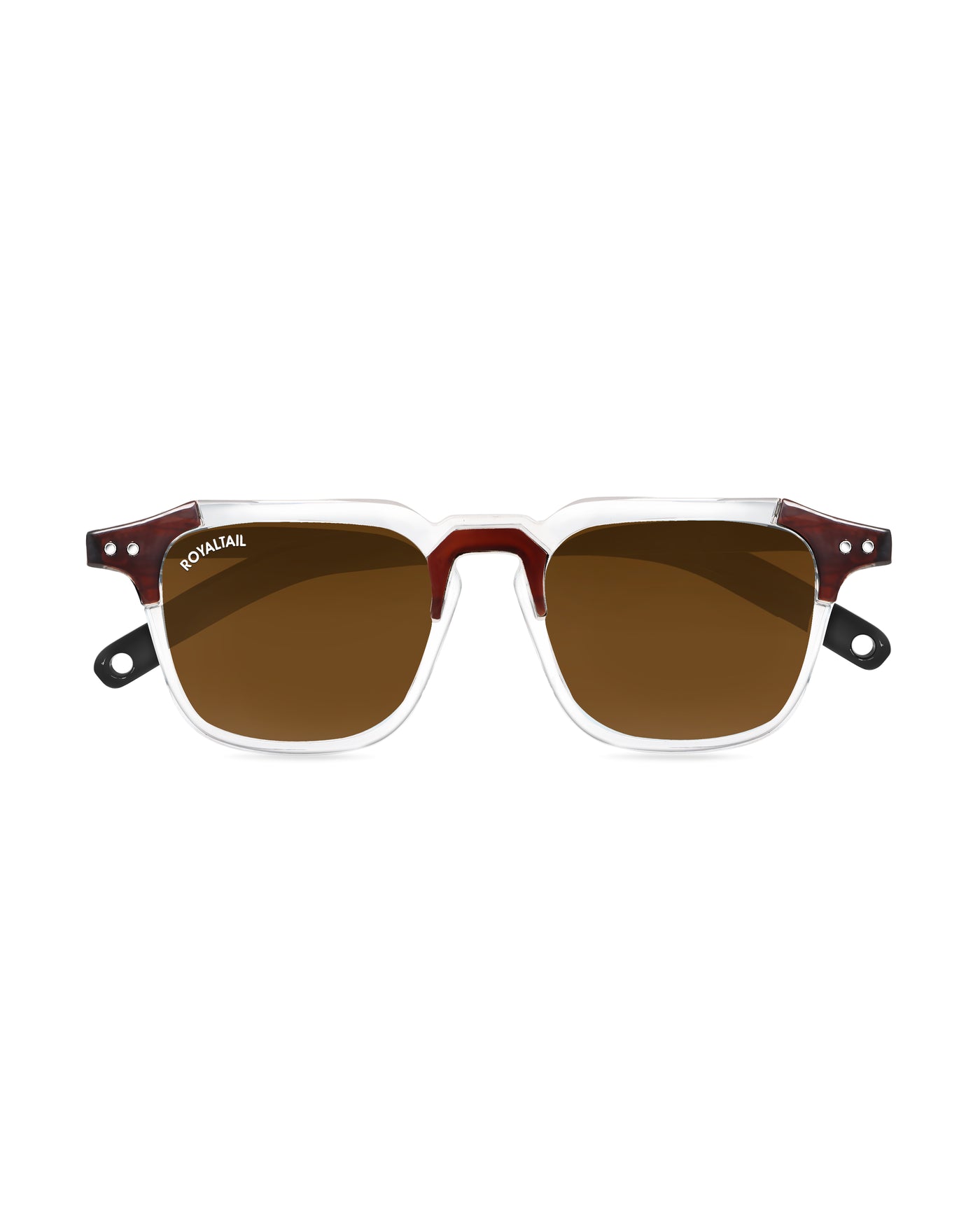 Brown Glass and Black Frame Square Kingsman-05 Series Sunglasses - Royaltail