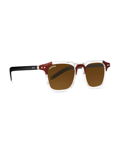 Brown Glass and Black Frame Square Kingsman-05 Series Sunglasses - Royaltail