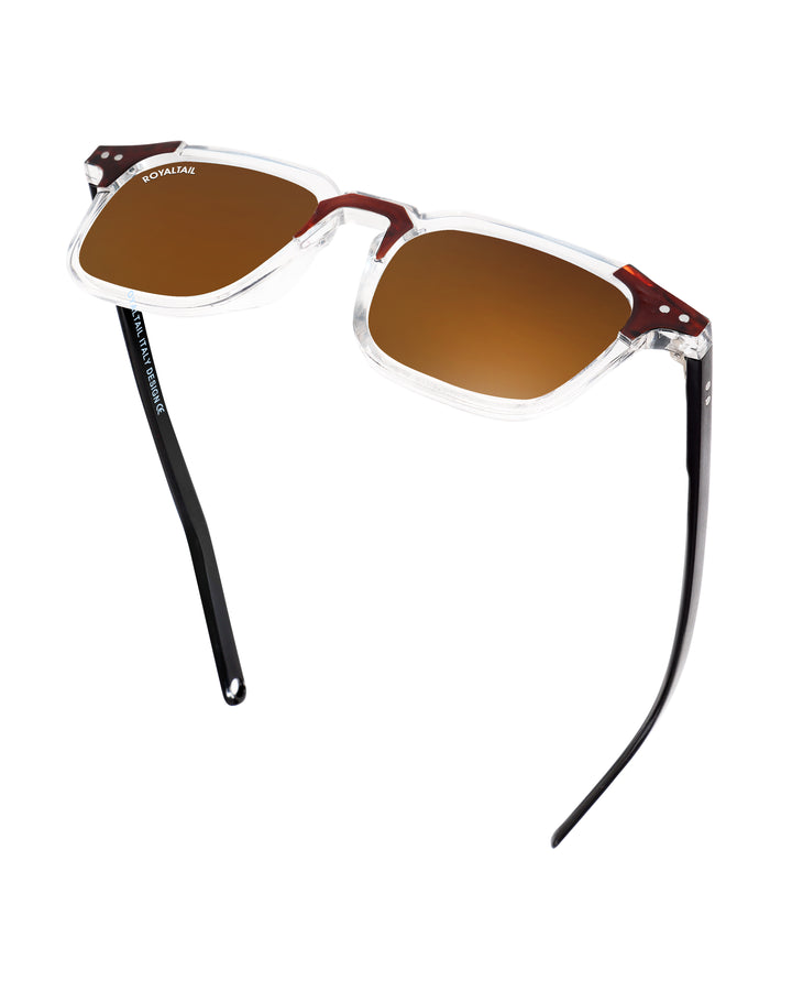 Brown Glass and Black Frame Square Kingsman-05 Series Sunglasses - Royaltail