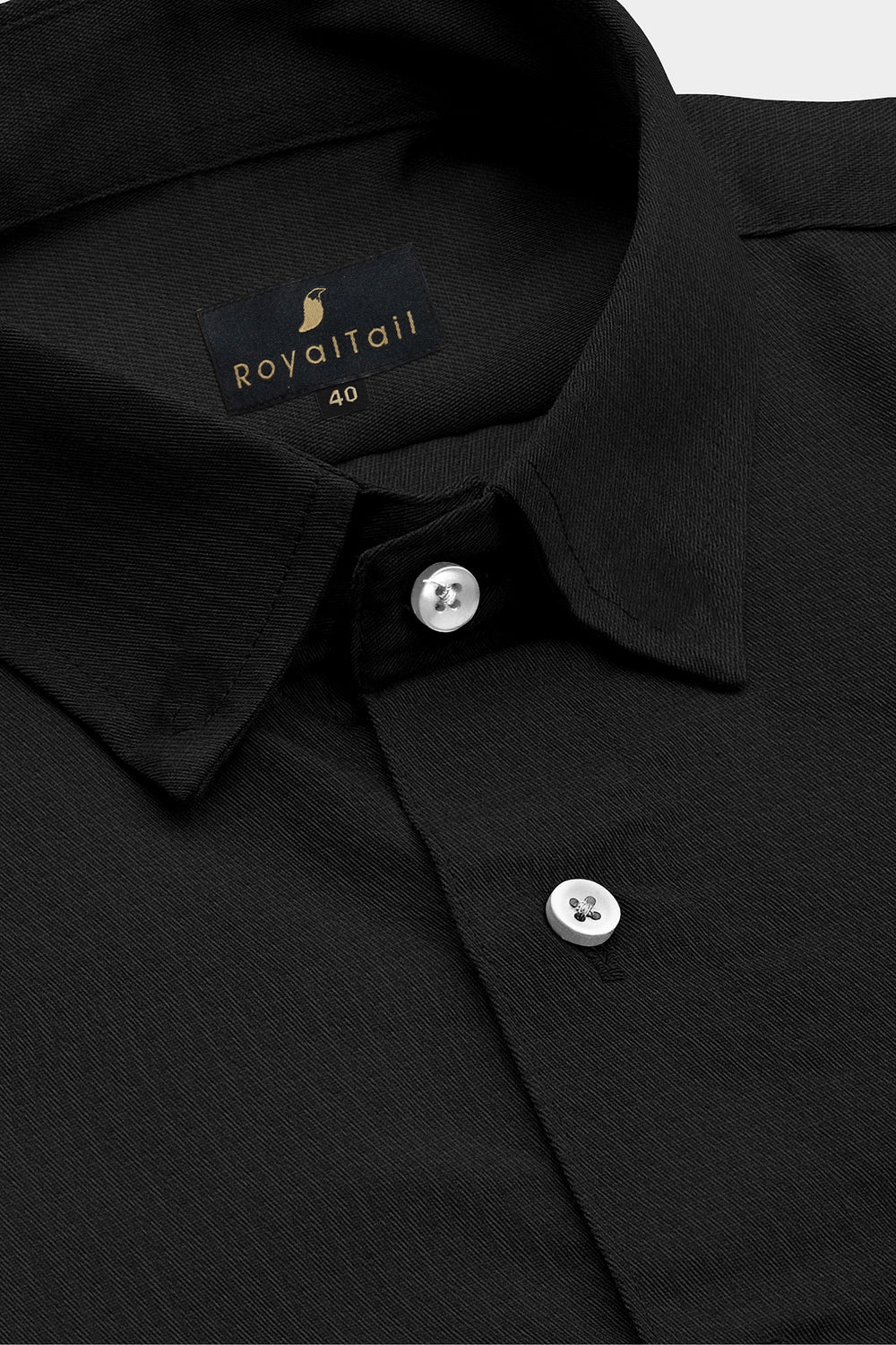 Men's Black Solid Cotton Shirt